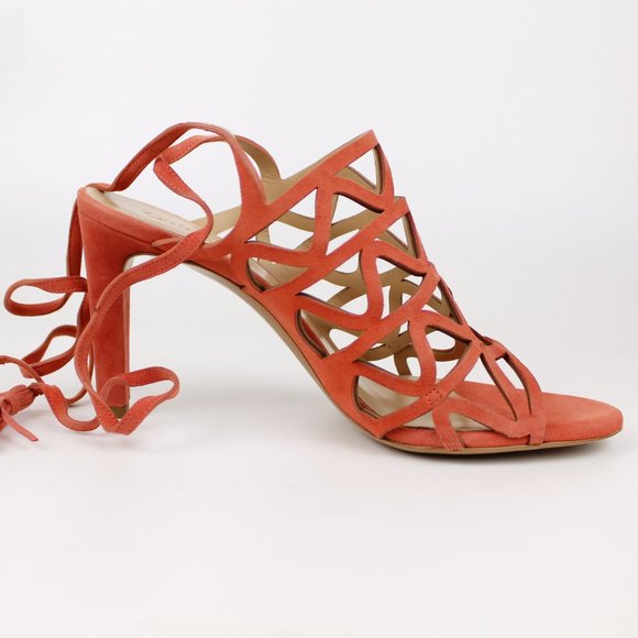 NEW Chloe Kendal Tassle Caged Trim Suede Sandals - Picture 8 of 16